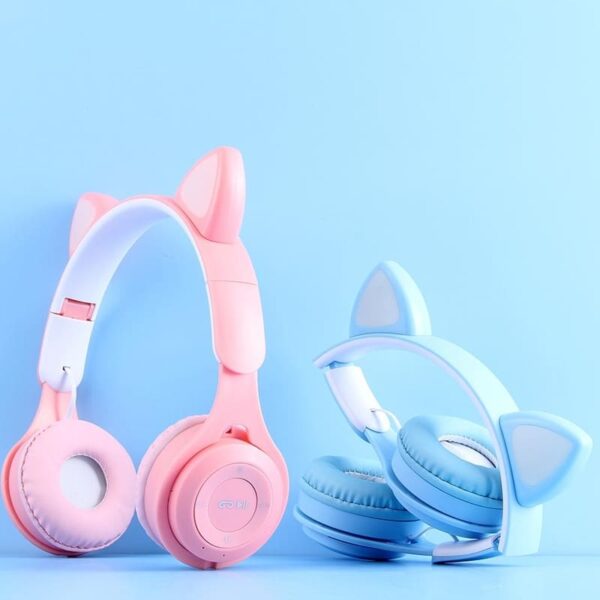 Fone de Ouvido Bluetooth Gatinho Infantil LED - Image 4