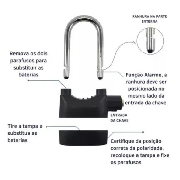 Cadeado Antifurto com Alarme - Image 7