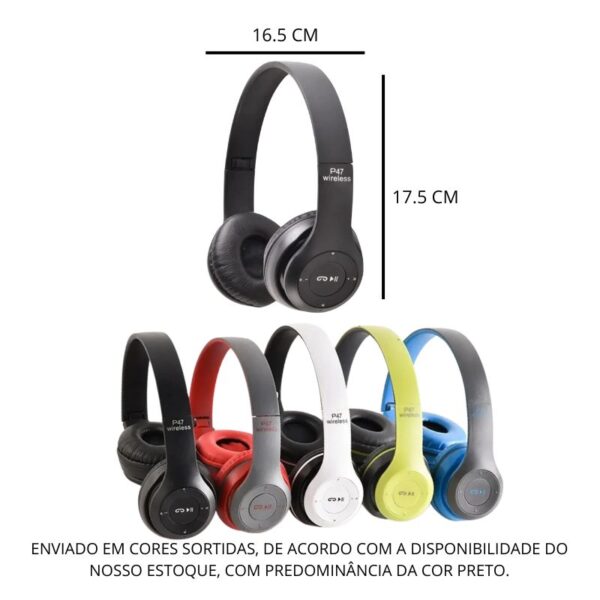 Fone de Ouvido Bluetooth 5.0 Sem Fio P47 - Image 8
