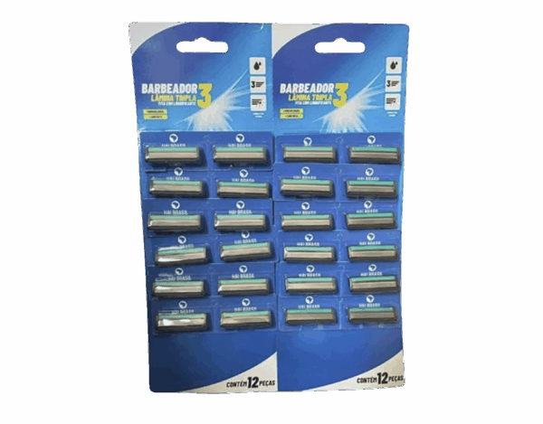 Barbeador Emborrachado 3 Lâminas Conj. 24 Peças
