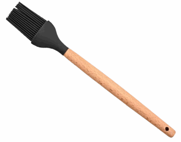Pincel Culinário de Silicone Cabo Madeira 25CM